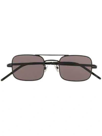 Saint Laurent Square Shaped Sunglasses In Black