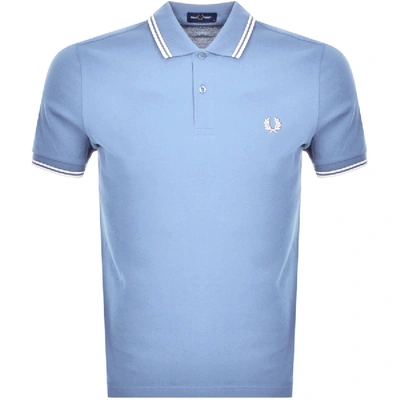 Fred Perry Twin Tipped Polo T Shirt Blue In Blue