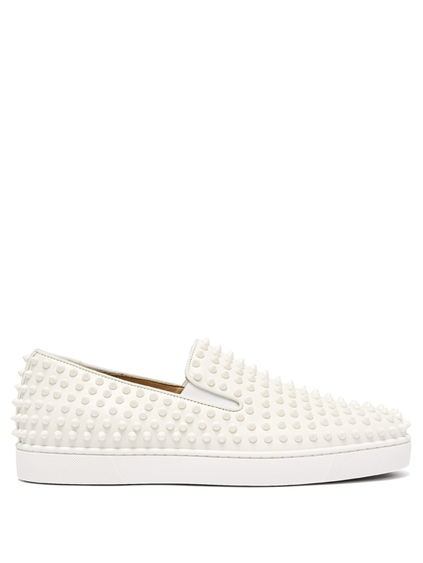 louboutin roller boat white