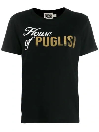 Fausto Puglisi Printed Logo T-shirt In Black