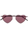 Saint Laurent Heart Shaped Sunglasses In 粉色