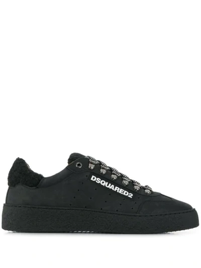 Dsquared2 Logo Patch Sneakers In Black