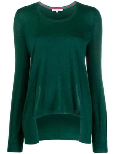 Patrizia Pepe Asymmetric Relaxed-fit Pullover In G464 S.e.l.f. Green