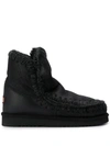 Mou Knitted Detail Boots In Black