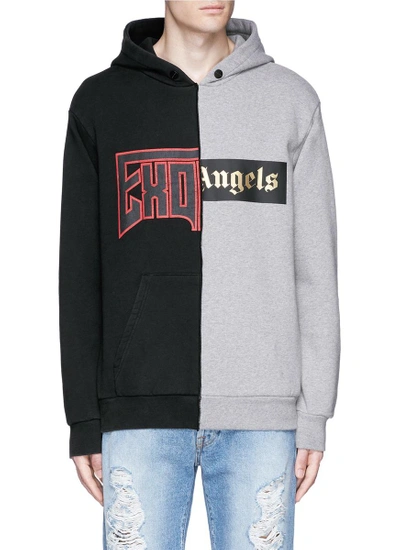 Palm Angels Exodus Patchwork Cotton Sweatshirt Black grey In