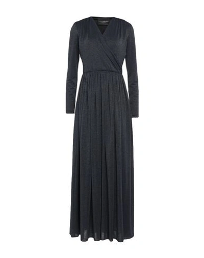 Atos Lombardini Long Dresses In Dark Blue