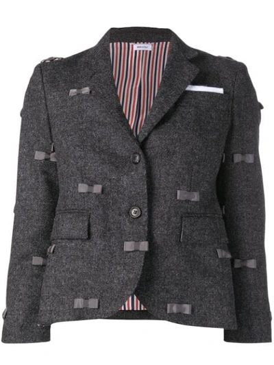 Thom Browne Bow Embroidered Sport Coat In 035 Medium Grey