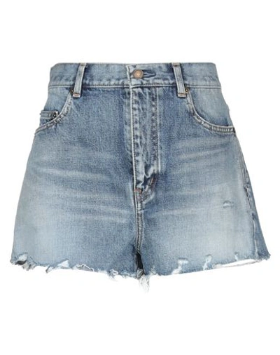 Saint Laurent Denim Shorts In Blue