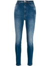 Philipp Plein High Waist Jeggings In Blue