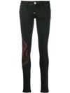 Philipp Plein Flame Skinny Jeans In Black