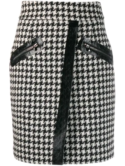 Philipp Plein Houndstooth Short Skirt In Black