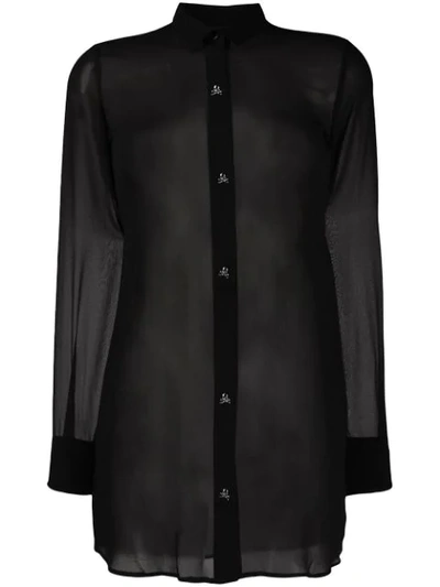 Philipp Plein Georgette Shirt In Black