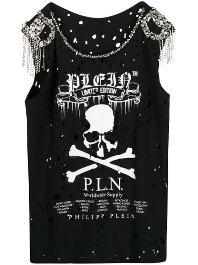 Philipp Plein Skull Print Tank Top In Black