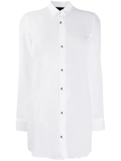 Philipp Plein Sheer Blouse In White