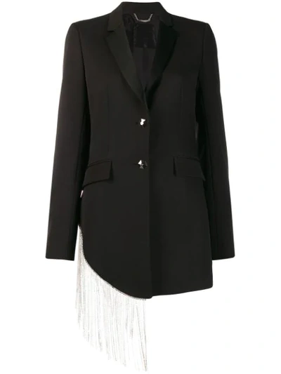 Philipp Plein Crystal Fringe Blazer In Black