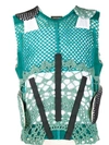 Craig Green Crocheted Cotton And Wool-blend Tank Top In Turquoise