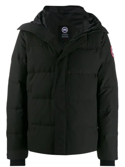 Canada Goose Logo Patch Padded Jacket In Black