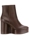 Clergerie Belen Wedge Ankle Boots In Brown