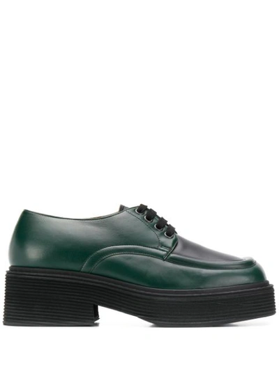 Marni Mat Lace-up Shoes In Green