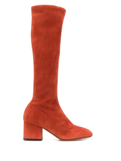 Marni Rachel Calf Boots In Orange