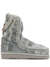 Mou Eskimo Metallic Boots In Silver