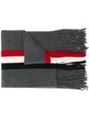 Moncler Contrasting Stripes Scarf In Grey