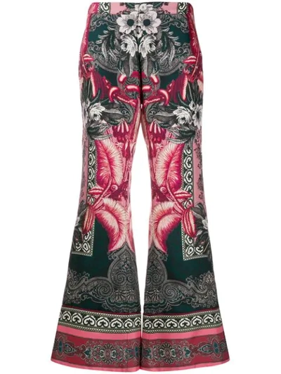 F.r.s For Restless Sleepers Flared Printed Trousers In Pink