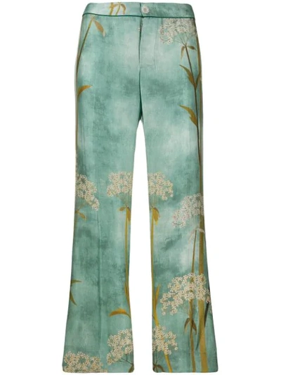 F.r.s For Restless Sleepers Straight Printed Trousers In Blue