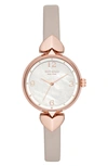 Kate Spade Women's Hollis Warm Gray Leather Strap Watch 30mm In Warm Taupe