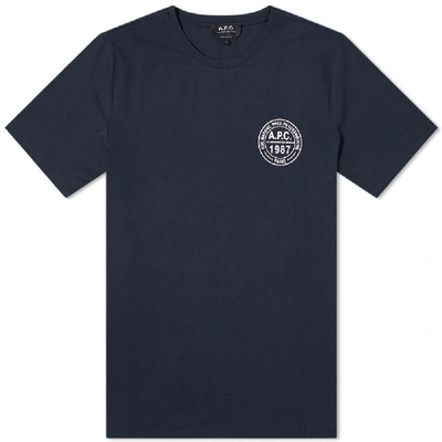 Apc Ollie Logo T-shirt In Blue