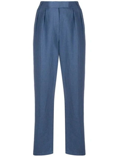 Frenken Tapered Leg Trousers In Blue