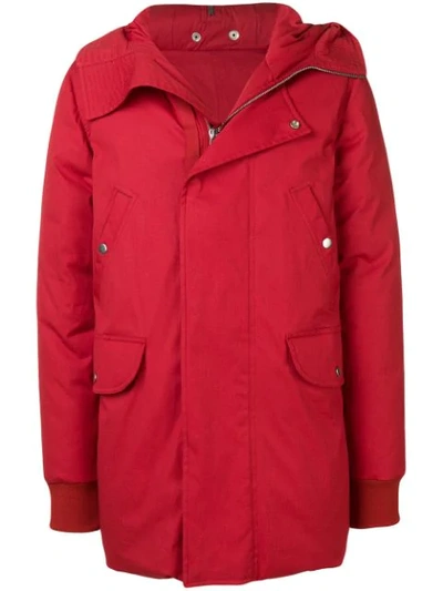 Rick Owens Jumbo Brother Parka Jacket In 133 Cardinal Red