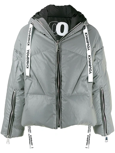 Khrisjoy Hooded Puffer Jacket In Silver