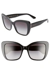 Dolce & Gabbana 54mm Gradient Butterfly Sunglasses In Black/ Black Gradient