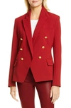 L Agence Kenzie Double Breasted Blazer In Redstone