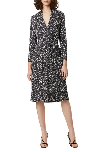French Connection Angelina Meadow Long Sleeve Dress In Black/white