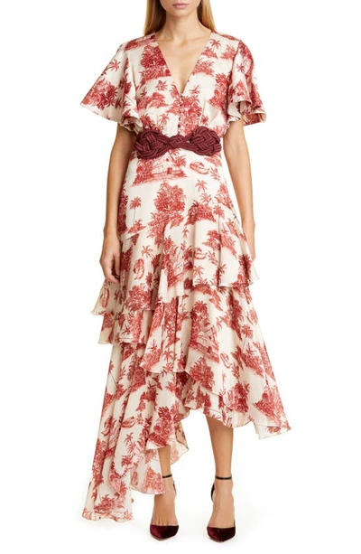 Johanna Ortiz Las Alas De La Memoria Crinkle Georgette Dress In Print