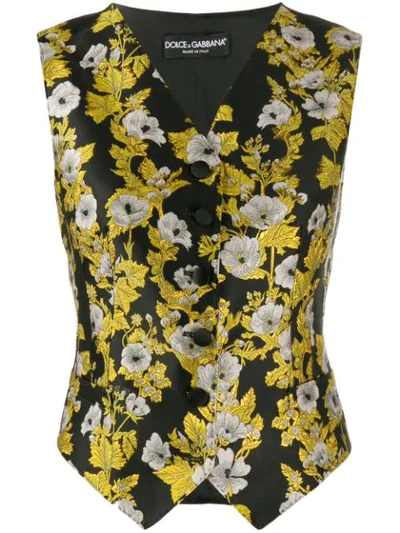 Dolce & Gabbana Floral Waistcoat Jacket In S8351