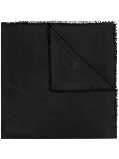Valentino Go Logo Scarf In Black