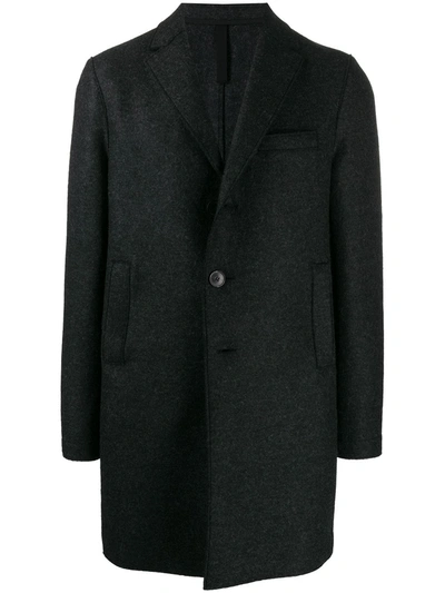 Harris Wharf London Straight Fit Coat In 180 Antracite