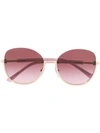 Bulgari Rounded Semi-rimless Sunglasses In Purple