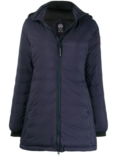 Canada Goose Hooded Quilted Coat In Blue