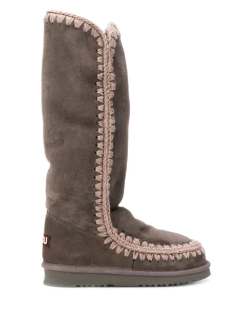 Mou Eskimo High-knee Boots In Grey | ModeSens