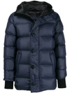 Canada Goose Padded Hooded Coat In Blue