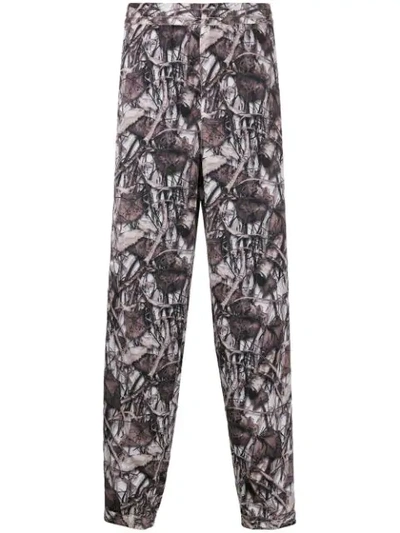 Doublet Leaf Print Trousers In Brown