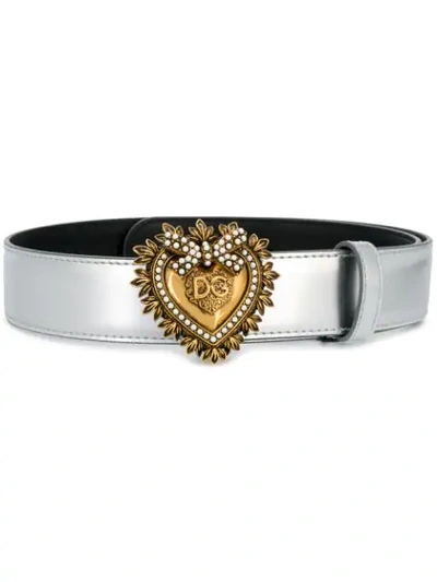 Dolce & Gabbana Devotion Buckle Belt Embellished Heart Luxury