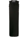 Raquel Allegra Unfinished Hem Midi Dress In Black