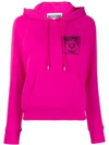 Moschino Embroidered Teddy Logo Hoodie In Pink