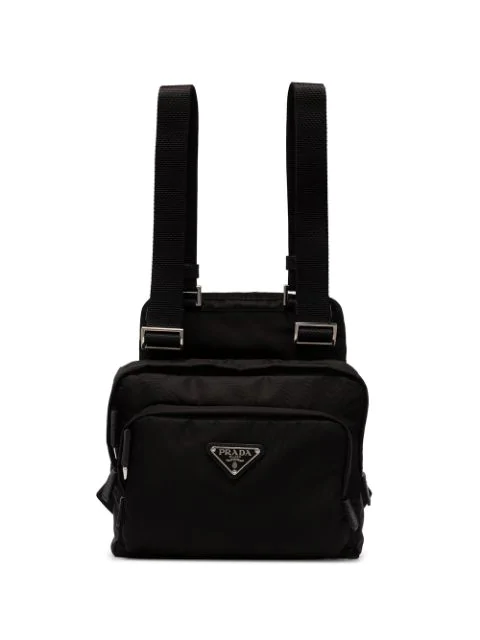 Prada Black Chest Piece Multi Pocket Bag | ModeSens