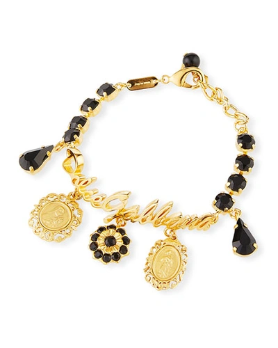 Dolce & Gabbana Crazy For Sicily Charm Bracelet In Black